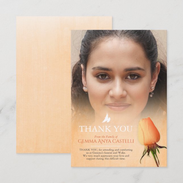 Cartões de agradecimentos da família de fotos em l (Frente/Verso)