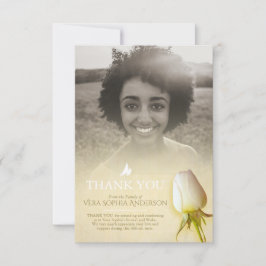 Cartões de agradecimentos da família de fotos rosa