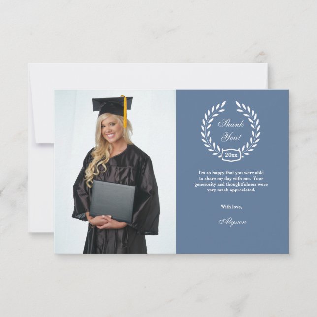 Cartões de agradecimentos da foto da grinalda da (Frente)