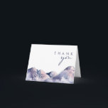 Cartões de agradecimentos da montanha de inverno<br><div class="desc">Este cartões de agradecimentos da Montanha de inverno é exatamente o que você tem procurado para completar seu simples casamento rústico. Projetado com uma aquarela cor rosa e azul pastel que se mistura lindamente em marinhos e realces esbranquiçados que capturam perfeitamente uma noite na natureza. É certo que juntará a...</div>