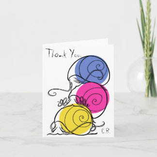 Cartões de agradecimentos da pilha do caracol