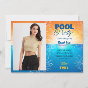 cartões de agradecimentos da piscina de 34 anos