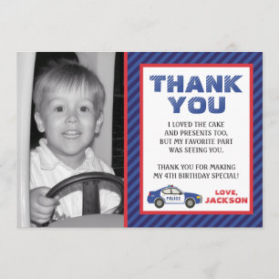 Cartões de agradecimentos da polícia - festa de