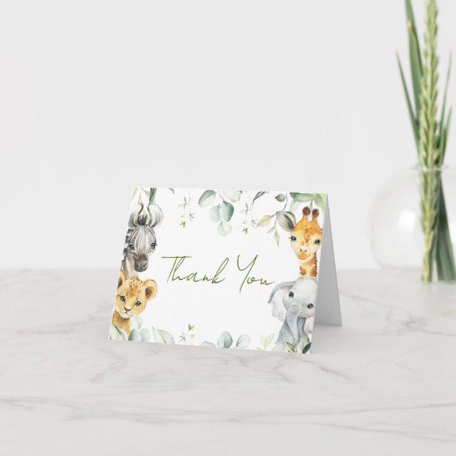 Cartões de agradecimentos da Selva Safari (Frente)