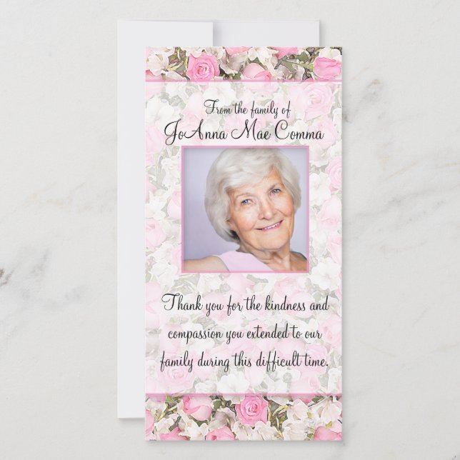 Cartões de agradecimentos da simpatia da foto do (Frente)