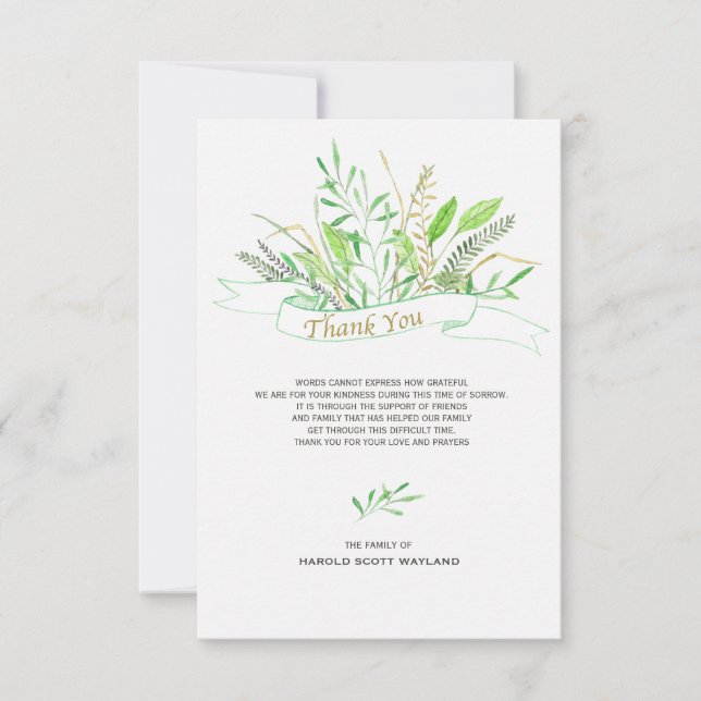 Cartões de agradecimentos da simpatia das gramas (Frente)