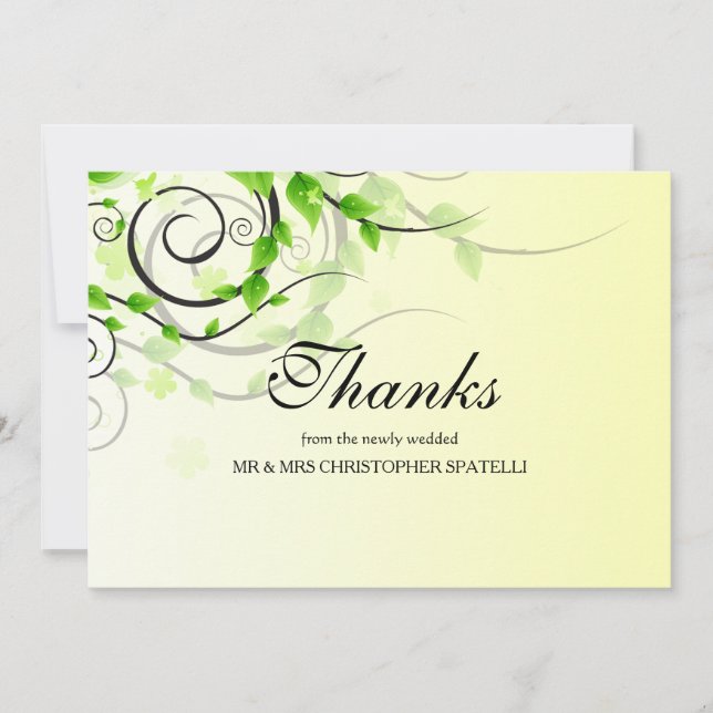 Cartões de agradecimentos da videira de escalada (Frente)