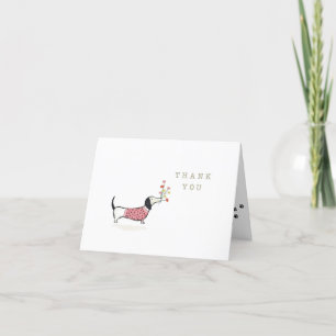 Cartões de agradecimentos Dachshund Desenho Mão