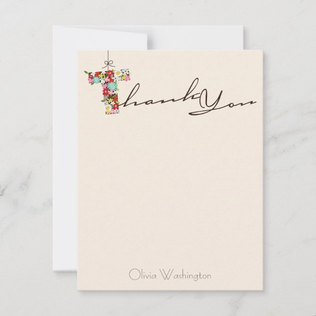 Cartões de agradecimentos das Flores de Mola do ch (Frente)