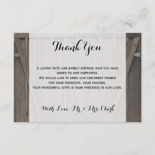 Cartões de agradecimentos das portas de celeiro