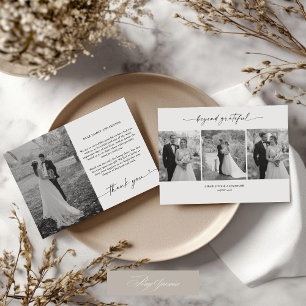 Cartões de agradecimentos de 4 Fotos de Casamento
