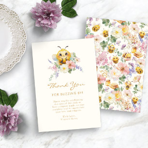 Cartões de agradecimentos de abelha
