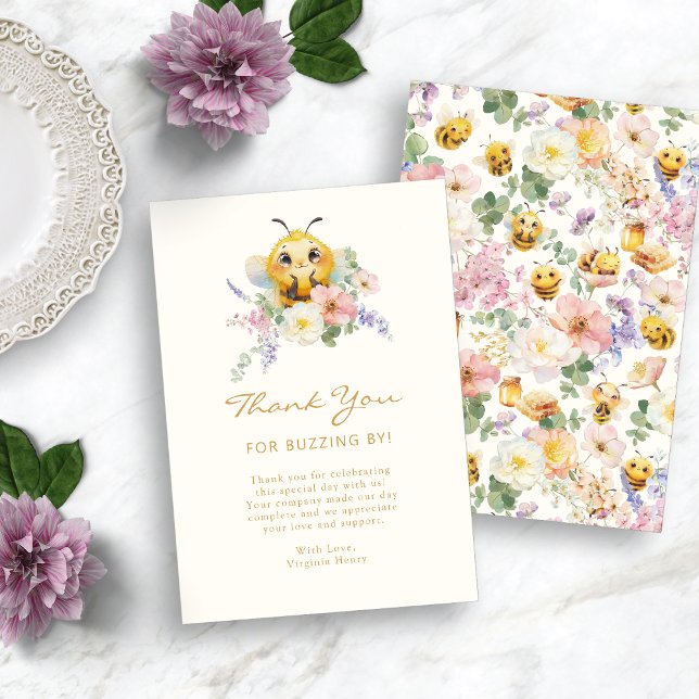 Cartões de agradecimentos de abelha (Cute Bee Thank You Card
)