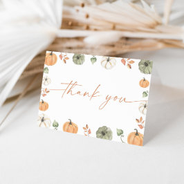 Cartões de agradecimentos de abóbora, Boho Fall Ba
