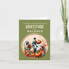 Cartões de agradecimentos de Abóbora de outono equ