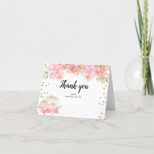 Cartões de agradecimentos de Abóbora Floral