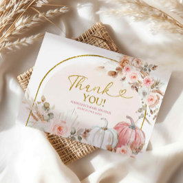 Cartões de agradecimentos de Abóbora Floral Boho R
