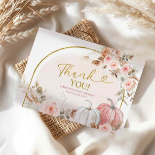 Cartões de agradecimentos de Abóbora Floral Boho R
