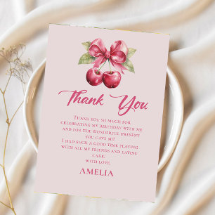 Cartões de agradecimentos de aniversário da Cherry