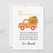 Cartões de agradecimentos de aniversário de abóbor