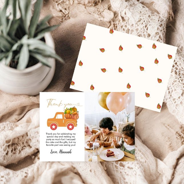 Cartões de agradecimentos de aniversário de abóbor (Criador carregado)