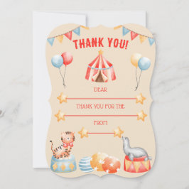 Cartões de agradecimentos de Aniversário de Animai