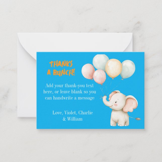 cartões de agradecimentos de Aniversário de crianç (Frente)