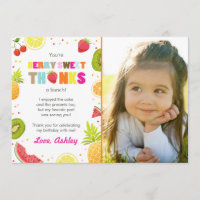 cartões de agradecimentos de aniversário de Fruta