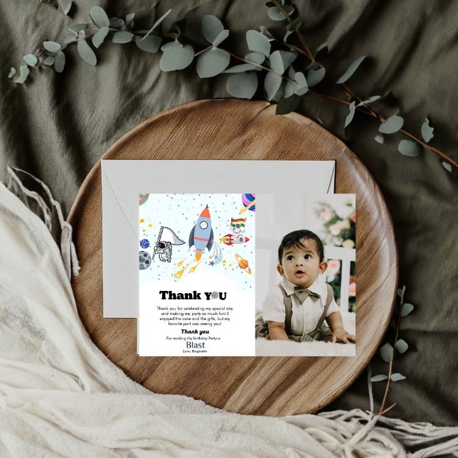 Cartões de agradecimentos de aniversário de garoto (Criador carregado)