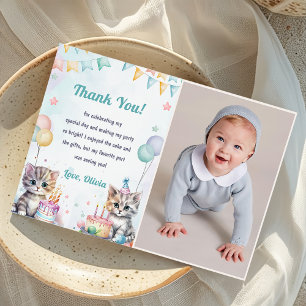 Cartões de agradecimentos de Aniversário de Gatinh
