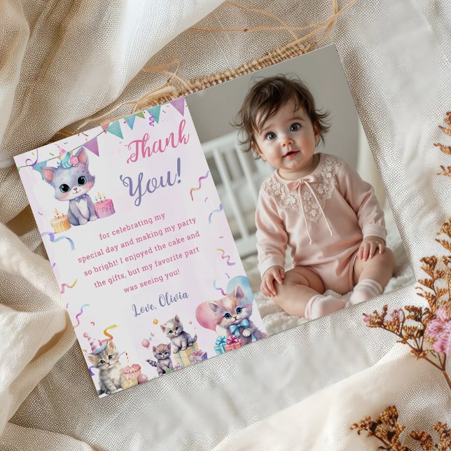 Cartões de agradecimentos de Aniversário de Gatinh (Criador carregado)