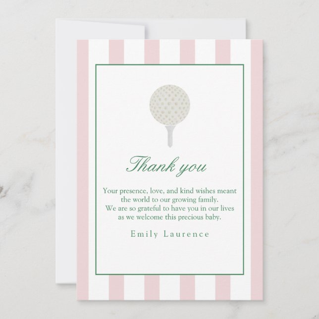 Cartões de agradecimentos de aniversário de golfe  (Frente)