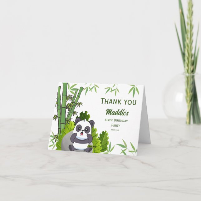 Cartões de agradecimentos de aniversário de Panda  (Verso)