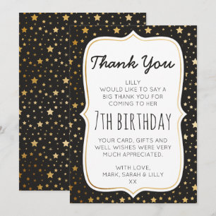 cartões de agradecimentos de aniversário de tema