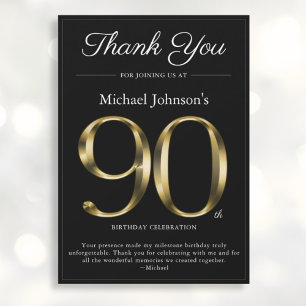 Cartões de agradecimentos de aniversário do 90 pre