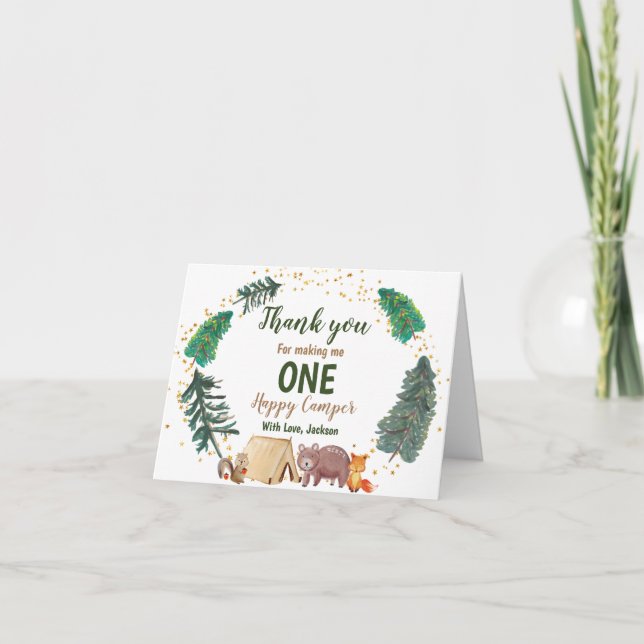 Cartões de agradecimentos de Aniversário do Camper (Frente)