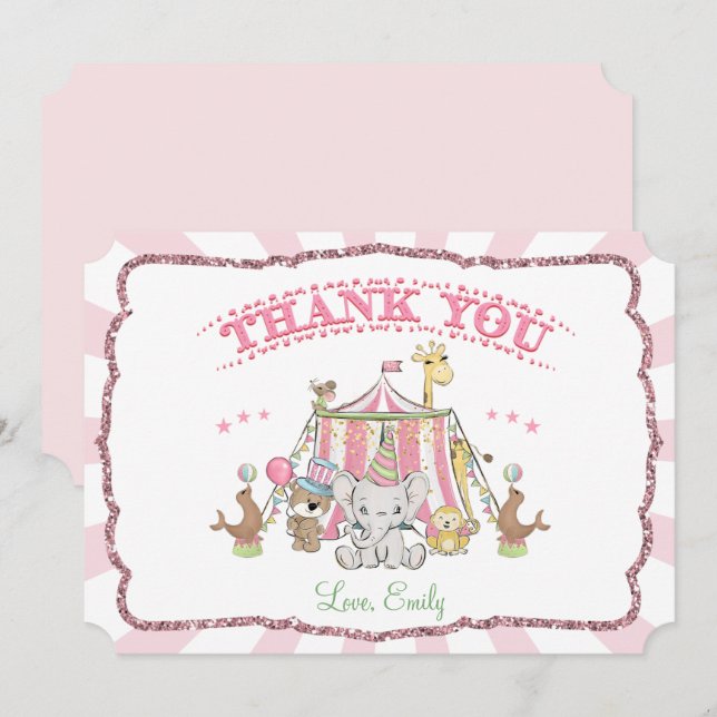 Cartões de agradecimentos de aniversário do Carnav (Frente/Verso)