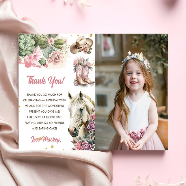 Cartões de agradecimentos de aniversário do cowboy (Criador carregado)