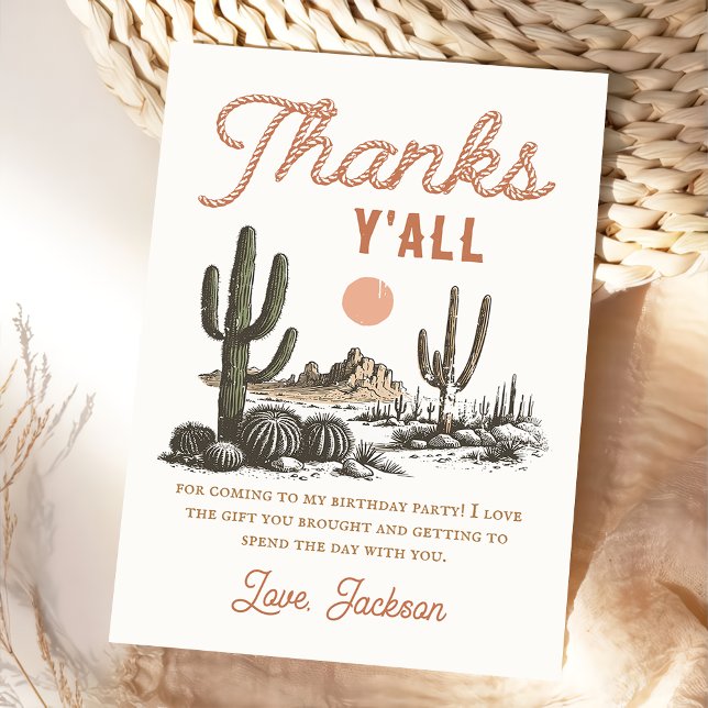 Cartões de agradecimentos de aniversário do cowboy (Criador carregado)