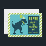 Cartões de agradecimentos de aniversário do Dinoss<br><div class="desc">Diga a todos o quanto você gosta de pisar! Edite facilmente o nome na frente e a mensagem pessoal na parte traseira!</div>