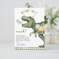 Cartões de agradecimentos de aniversário do Dinoss