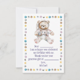 Cartões de agradecimentos de aniversário do espaço