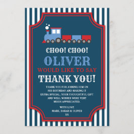 Cartões de agradecimentos de aniversário do trem