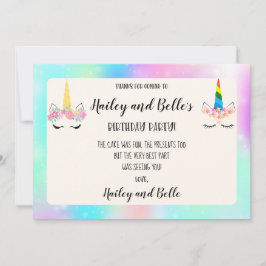 Cartões de agradecimentos de Aniversário do Unicór