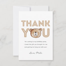 Cartões de agradecimentos de aniversário do Urso x