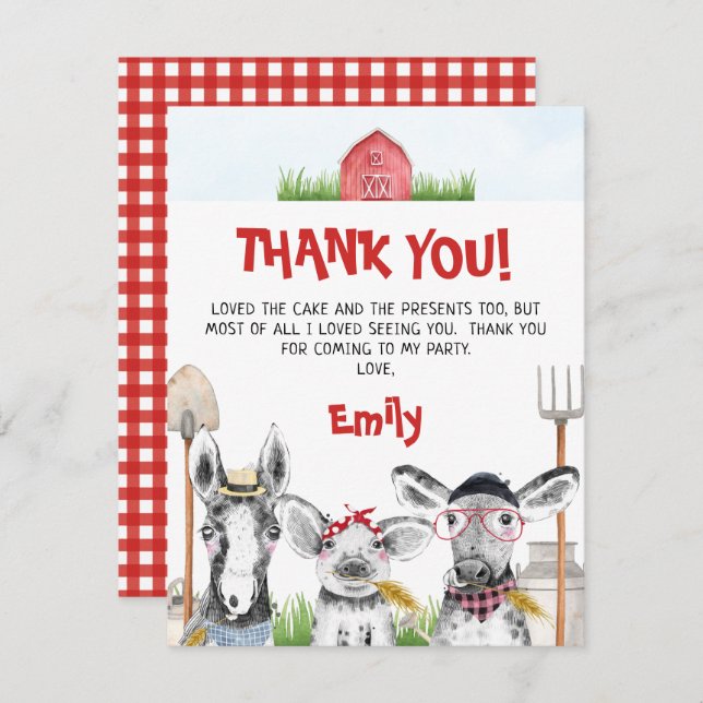 Cartões de agradecimentos de Aniversário dos Anima (Frente/Verso)