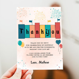 Cartões de agradecimentos de aniversário mágico da