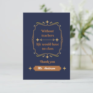 Cartões de agradecimentos de Apreciação de Prof