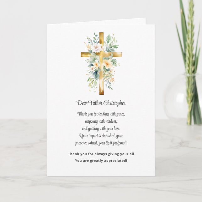 Cartões de agradecimentos de Apreciação do Pastor  (Frente)
