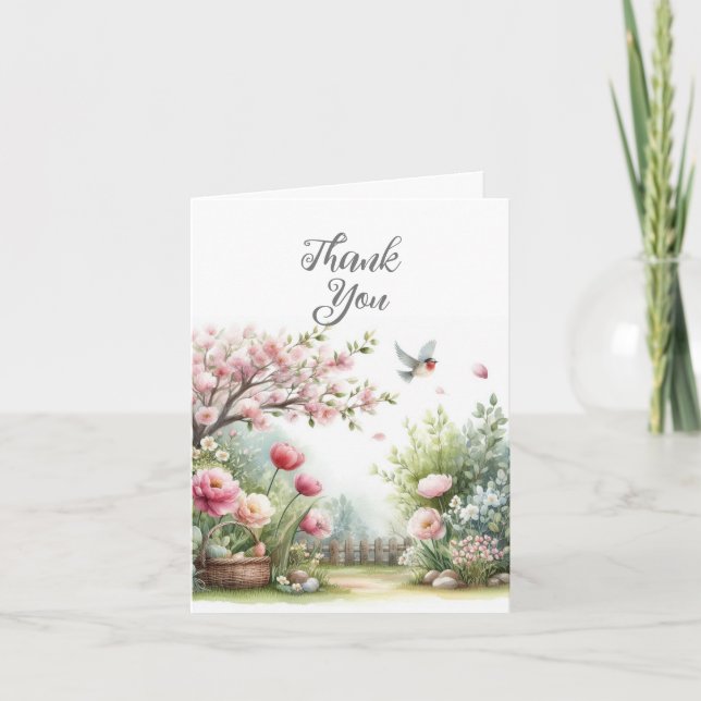 Cartões de agradecimentos de aquarela (Frente)